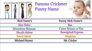 Famous Cricketer Funny Nick Name ! Funny Name Cricketer ! All Cricketer Funny Name ! DS Comparison