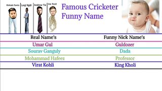 Famous Cricketer Funny Nick Name ! Funny Name Cricketer ! All Cricketer Funny Name ! DS Comparison