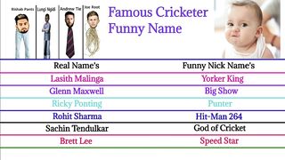 Famous Cricketer Funny Nick Name ! Funny Name Cricketer ! All Cricketer Funny Name ! DS Comparison