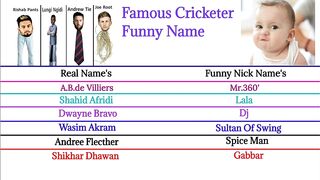 Famous Cricketer Funny Nick Name ! Funny Name Cricketer ! All Cricketer Funny Name ! DS Comparison