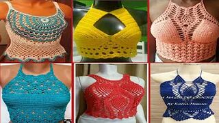 Beautiful crochet ladies crop top design//crochet bikini top design ideas