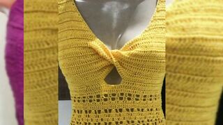 Beautiful crochet ladies crop top design//crochet bikini top design ideas