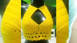 Beautiful crochet ladies crop top design//crochet bikini top design ideas