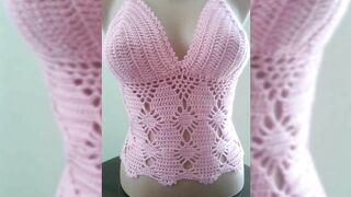 Beautiful crochet ladies crop top design//crochet bikini top design ideas