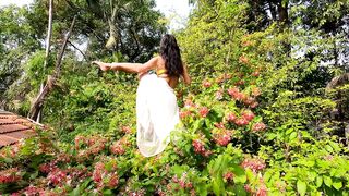 Sunbathing ☀️ Standing splits. Balancing. Stretching. Beautiful wild flowers in March