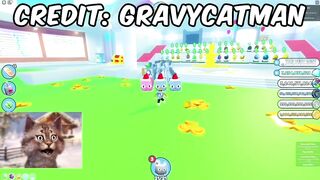 Top 5 YouTubers *HATCHED HUGE LUCKY CAT* On Camera In Pet Simulator X (Roblox)