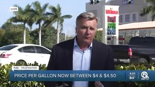 Gas prices well over $4 at many gas stations in Palm Beach County