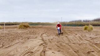 Riding Dirtbikes on the BEACH | 2 stroke VS 4 stroke | Super DEEP | YZ250 YZF450