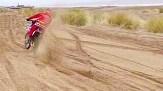 Riding Dirtbikes on the BEACH | 2 stroke VS 4 stroke | Super DEEP | YZ250 YZF450