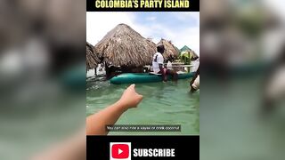 BEST PARTY ISLAND in Colombia (Isla Cholon) #shorts #cartagena #colombia #travel #partyisland