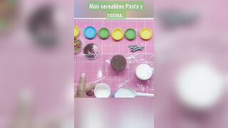 Tutorial express. mini cerealitos de Pasta flexible y resina.