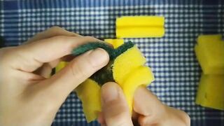 Kitchen Sponges Dry Scour Off Compilation | Sponge ASMR