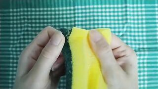 Kitchen Sponges Dry Scour Off Compilation | Sponge ASMR