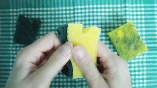 Kitchen Sponges Dry Scour Off Compilation | Sponge ASMR