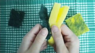 Kitchen Sponges Dry Scour Off Compilation | Sponge ASMR