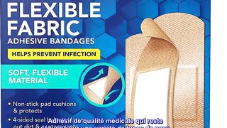 Bon produit - Pansements adhésifs antibactériens en tissu flexible All Health, assortiment de taill