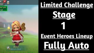 Lords mobile Witch doll Limited challenge stage 1 fully auto|Dark disaster stage 1 Fully Auto