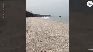 Pilot makes emergency landing along Long Island beach | USA TODAY