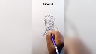 How to Draw Different anime in different levels #shorts #anime #viralshorts