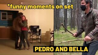 Pedro Pascal and Bella Ramsey funny moments on set of The Last of Us