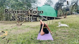 Stretching my body outside in nature | Relaxing Yoga & Stretch #flexibility #stretch #lifestyle