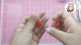 Tutorial Aretes Mini Manzanitas Pasta Flexible o Porcelana Fría.