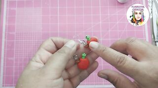 Tutorial Aretes Mini Manzanitas Pasta Flexible o Porcelana Fría.