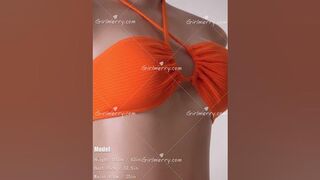 Girlmerry Sexy 3 colors textured padded halter-neck self-tie bikini sets Wholesale BB000004