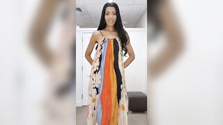 Debra models a Farm Rio Maxi Dress available at Nordstrom International Plaza Tampa