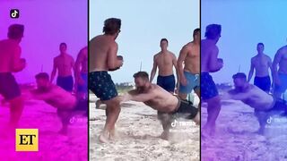 Tom Brady and Gronk Channel Top Gun for SHIRTLESS Beach Football!