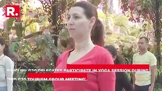 Siliguri: G20 delegates participate in Yoga session during ‘2nd G20 Tourism Group meeting' | WATCH