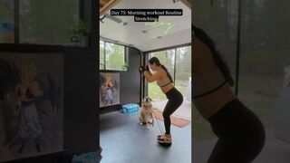 Day 75: Morning Workout Routine-Stretching #fitness #health #motivation #dog #pets #gym #vlog #love