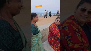 rock beach| happiness is enjoying the little things in life | #viral #ytshorts #beach #pondicherry