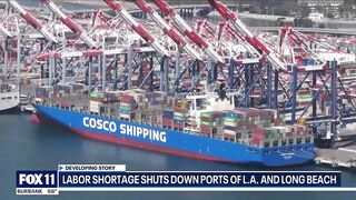 Ports of LA, Long Beach closes for 2nd day amid labor shortage