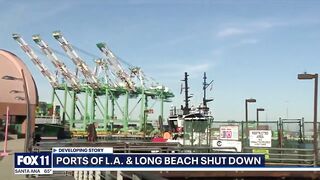 Ports of LA, Long Beach closes for 2nd day amid labor shortage