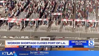 Worker shortage closes Los Angeles and Long Beach ports