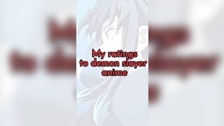 my ratings to demon slayer anime