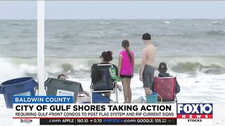 Gulf Shores beachfront condos required to post beach flag and rip current info signs