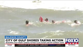 Gulf Shores beachfront condos required to post beach flag and rip current info signs