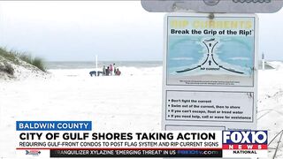 Gulf Shores beachfront condos required to post beach flag and rip current info signs