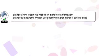 Django : How to join two models in django-rest-framework