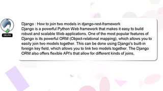 Django : How to join two models in django-rest-framework