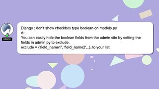 Django : don't show checkbox type boolean on models.py