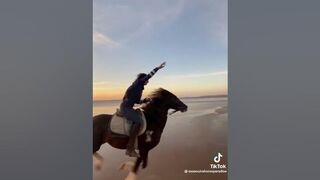 Horse Galloping Free on the beach????????????