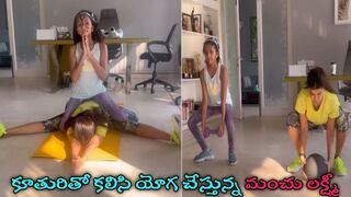 Actress Manchu Lakshmi doing Exercise with her daughter???????? // Telugu Celebrity Corner