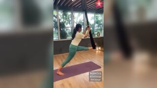 Ramya Pandian's Yoga Workout | #ramyapandian #reels #shorts #yoga #workout #aerialyoga