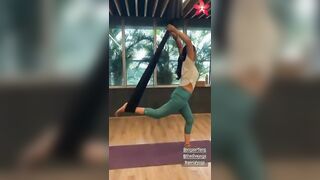 Ramya Pandian's Yoga Workout | #ramyapandian #reels #shorts #yoga #workout #aerialyoga