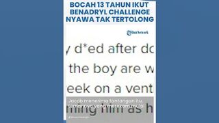 Bocah 13 Tahun Meninggal Dunia karena Benadryl Challenge, Pakai Ventilator 6 Hari Tak Tertolong