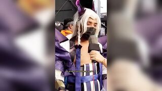 Entrevistando cosplay no Arena #anime #memes #cosplay #otaku #shorts #lol