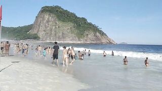 ???????? Rasta Beach Brazil Summer Walking Hot Latina Bikini Girl